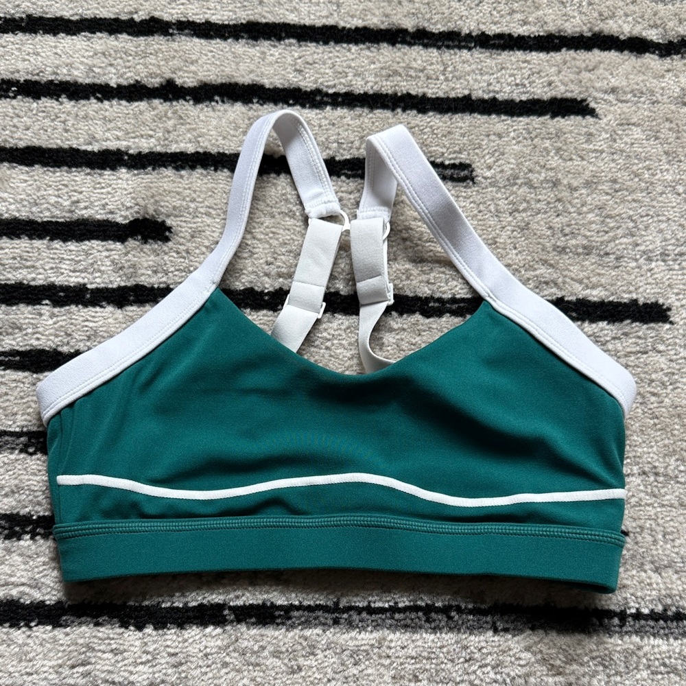 Paragon Fitwear Teal Sports Bralette with White Trim
